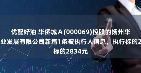 优配好油 华侨城Ａ(000069)控股的扬州华侨城实业发展有限公司新增1条被执行人信息，执行标的2834元
